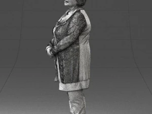 000440 Realistic Elderly Woman Standing Pose 3dp 3D Print Model