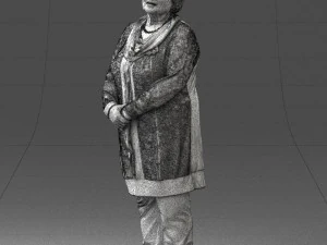 000440 Realistic Elderly Woman Standing Pose 3dp 3D Print Model