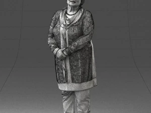 000440 Realistic Elderly Woman Standing Pose 3dp 3D Print Model