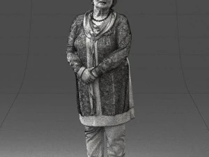 000440 Realistic Elderly Woman Standing Pose 3dp 3D Print Model