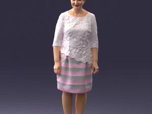 000441 Поза реалістичної жінки середнього віку 3D Модель