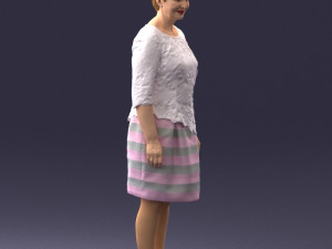 woman in white dress 0107 Modelo 3D