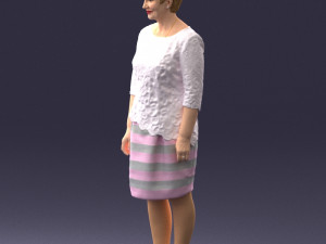 woman in white dress 0107 Modelo 3D