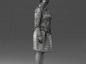 000441 Realistic Middle-Aged Woman Standing Pose 3D Model