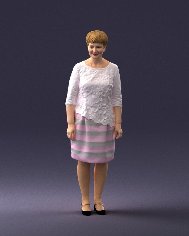 woman in white dress 0107 3d print ready Modèles 3D en vedette .c4d .max .obj .3ds .fbx .stl .blend 