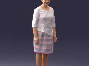 woman in white dress 0107 3d print ready Modèles 3D en vedette