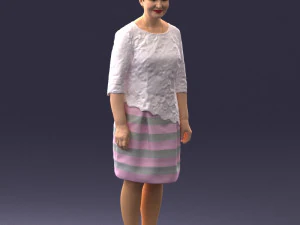000441 Realistic Middle-Aged Woman Standing Pose 3dp 3D Print Model