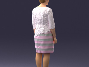 woman in white dress 0107 3d print ready Modèles 3D en vedette