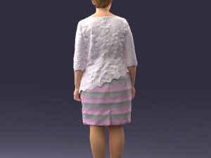 woman in white dress 0107 3d print ready Modèles 3D en vedette