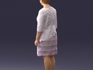 woman in white dress 0107 3d print ready Modèles 3D en vedette