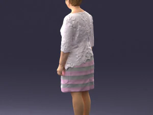 000441 Realistic Middle-Aged Woman Standing Pose 3dp 3D Print Model