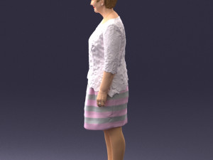 woman in white dress 0107 3d print ready Modèles 3D en vedette