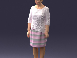 woman in white dress 0107 3d print ready Modèles 3D en vedette