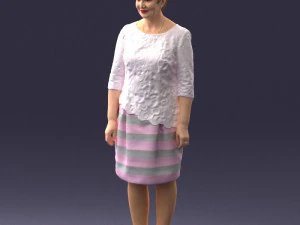 000441 Realistic Middle-Aged Woman Standing Pose 3dp 3D Print Model