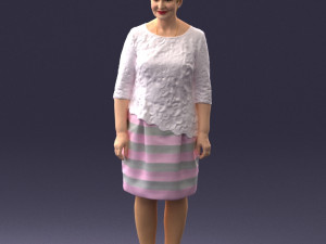 woman in white dress 0107 3d print ready Modèles 3D en vedette
