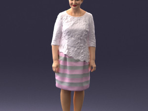 woman in white dress 0107 3d print ready Modèles 3D en vedette