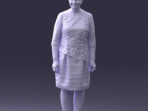 woman in white dress 0107 3d print ready Modèles 3D en vedette