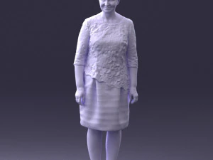 000441 Realistic Middle-Aged Woman Standing Pose 3dp 3D Print Model