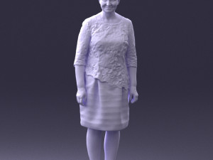 woman in white dress 0107 3d print ready Modèles 3D en vedette