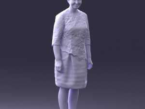 woman in white dress 0107 3d print ready Modèles 3D en vedette