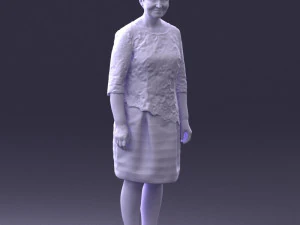 000441 Realistic Middle-Aged Woman Standing Pose 3dp 3D Print Model