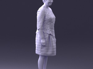 woman in white dress 0107 3d print ready Modèles 3D en vedette