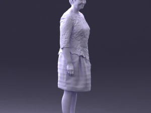 000441 Realistic Middle-Aged Woman Standing Pose 3dp 3D Print Model