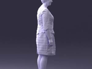 woman in white dress 0107 3d print ready Modèles 3D en vedette