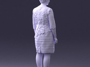woman in white dress 0107 3d print ready Modèles 3D en vedette