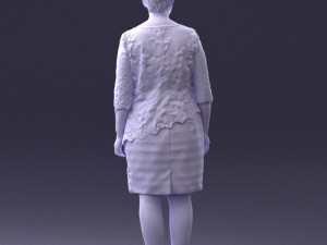 woman in white dress 0107 3d print ready Modèles 3D en vedette