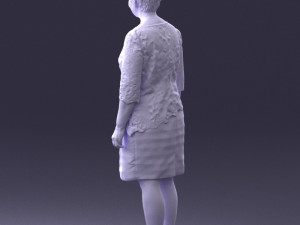 woman in white dress 0107 3d print ready Modèles 3D en vedette