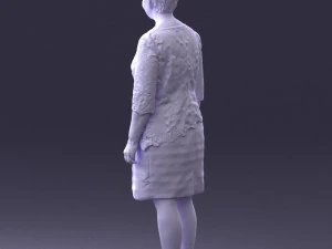 000441 Realistic Middle-Aged Woman Standing Pose 3dp 3D Print Model
