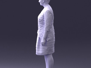 woman in white dress 0107 3d print ready Modèles 3D en vedette