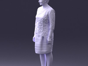 woman in white dress 0107 3d print ready Modèles 3D en vedette