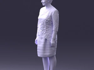 000441 Realistic Middle-Aged Woman Standing Pose 3dp 3D Print Model