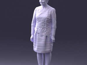 woman in white dress 0107 3d print ready Modèles 3D en vedette