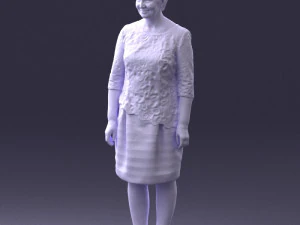000441 Realistic Middle-Aged Woman Standing Pose 3dp 3D Print Model