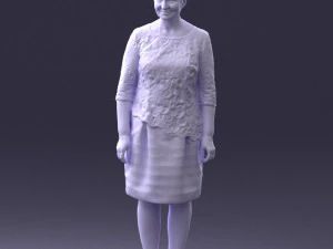 000441 Realistic Middle-Aged Woman Standing Pose 3dp 3D Print Model