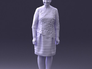 woman in white dress 0107 3d print ready Modèles 3D en vedette
