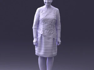 000441 Realistic Middle-Aged Woman Standing Pose 3dp 3D Print Model