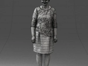 000441 Realistic Middle-Aged Woman Standing Pose 3dp 3D Print Model