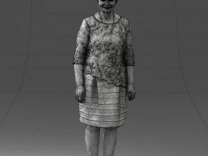 000441 Realistic Middle-Aged Woman Standing Pose 3dp 3D Print Model