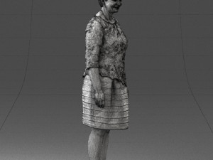 woman in white dress 0107 3d print ready Modèles 3D en vedette