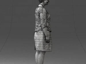 000441 Realistic Middle-Aged Woman Standing Pose 3dp 3D Print Model