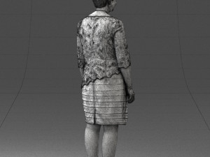 woman in white dress 0107 3d print ready Modèles 3D en vedette