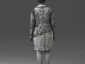 woman in white dress 0107 3d print ready Modèles 3D en vedette