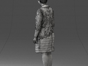 woman in white dress 0107 3d print ready Modèles 3D en vedette