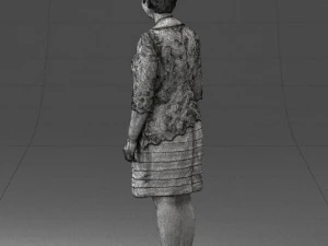 000441 Realistic Middle-Aged Woman Standing Pose 3dp 3D Print Model