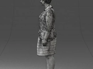 000441 Realistic Middle-Aged Woman Standing Pose 3dp 3D Print Model