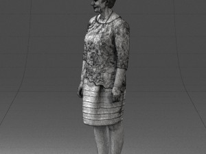 woman in white dress 0107 3d print ready Modèles 3D en vedette